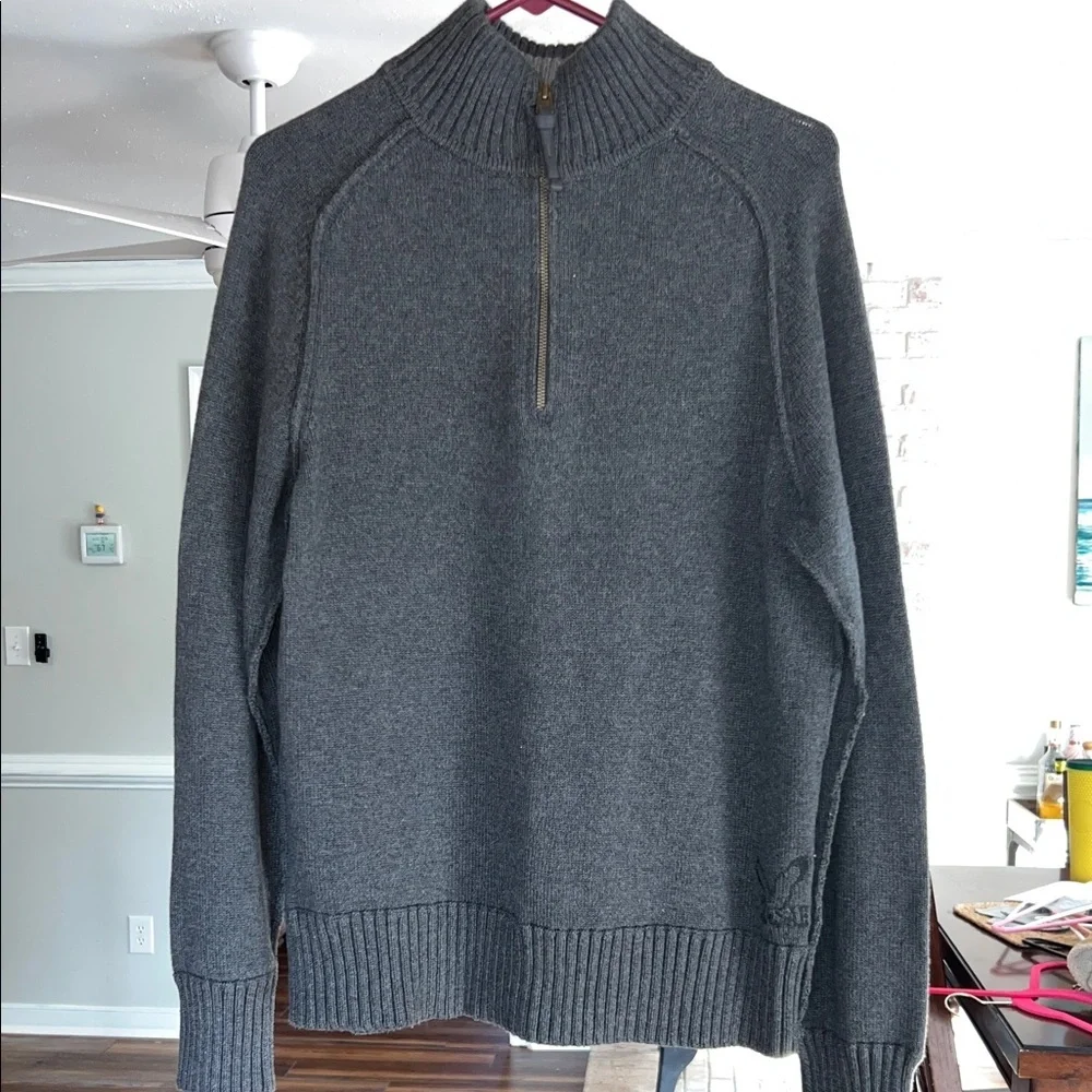 American Eagle Outfitters Dark Gray Quarter Zip Sweater Large